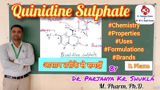 Quinidine Sulphate Antiarrhythmic Agents  Pharmaceutical Chemistry  D Pharm [upl. by Aittam]