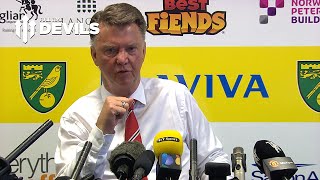 Louis van Gaal Presser  Norwich City 01 Manchester United  We Are Still in The Race [upl. by Nogas]