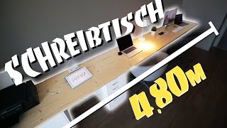 XXL SCHREIBTISCH DIY  Perfect Work Space selber bauen  EASY ALEX [upl. by Ruggiero795]