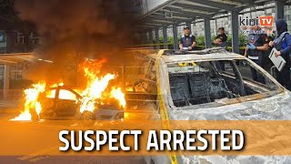 Auxiliary police car torched phailing driver arrested [upl. by Hadwin886]