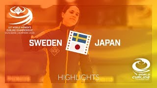 HIGHLIGHTS Sweden v Japan  semifinal  LGT World Womens Curling Championship 2019 [upl. by Eelanna185]