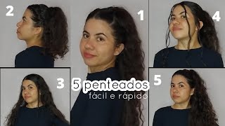 5 penteados para cabelo ondulado  fáceis e rápidos  Tati [upl. by Ettelocin269]