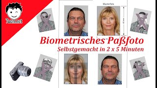 5 Minuten  Biometrisches Passfoto ruckzuck selbst gemacht 📷 [upl. by Karlik229]