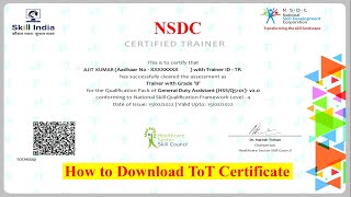 How to Download ToT Certificate issued by NSDC  TOT Certificate kaise nikale 2024  Ajit iT [upl. by Eelytsirk939]