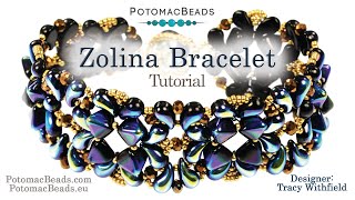 Zolina Bracelet DIY Jewelry Making Tutorial by PotomacBeads [upl. by Akcimahs88]