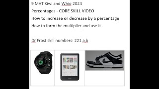 9MAT  Percentages  Increasing and Decreasing using a Multiplier [upl. by Ydisac]