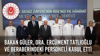 Bakan Güler Deniz Kuvvetleri Komutanı Ora Ercüment Tatlıoğlu ve Beraberindeki Personeli Kabul Etti [upl. by Jobina]