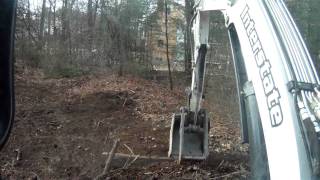 How To Mini Excavator Grading With Timber [upl. by Notxam]