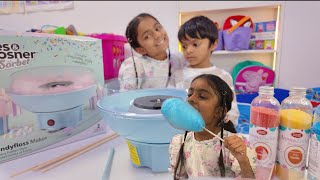 Kids Making Cotton candy Floss  KIDS VIDEOS  kids candy fun [upl. by Koffler]