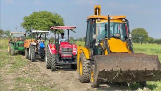 JCB 3dx Xpert Loading Mud Trolley  New Holland 3630  John deere Tractor  4wd Mahindra Arjun NOVO [upl. by Delanie500]