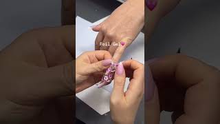 Foil Gel design 😍nailart nails naildesign foil fypシ゚viral goviral shortnails yputubeshorts [upl. by Aerdnak]