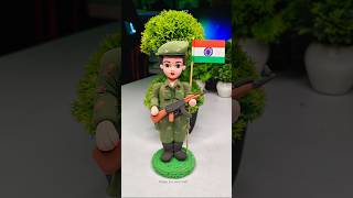 Diy Indian Army Soldier Making 🪖 Independence day Special 🇮🇳🇮🇳 Jai Hind ❤️ shorts short [upl. by Peadar]