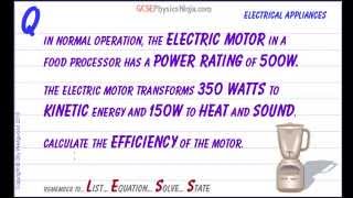 GCSE Physics Revision  Efficiency of an Electric Motor Calculation [upl. by Rodolfo371]