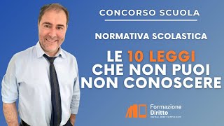 Concorso scuola Legislazione Scolastica Le 10 Leggi che non puoi non cononscere [upl. by Merritt927]