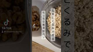 生の玄米から作るもっちもち手作りパン❗️ 簡単レシピ 料理 無添加 小麦アレルギー 発酵 パンの作り方 shorts パン 手作りパン 玄米 [upl. by Dnomra753]