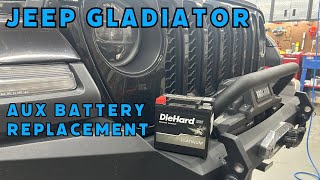 Jeep Gladiator  Aux Battery Replacement [upl. by Athene853]