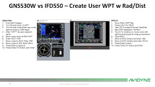 Avidyne IFD Training Creating User Waypoint wRadDist off a known fix on GNS530 and IFD550 [upl. by Esteban]