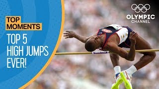 The Highest Ever Olympic High Jumps  Top Moments [upl. by Hospers]