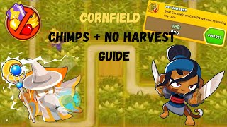 BloonsTD 6 Cornfield Chimps No Harvest Achievement and black border Guide [upl. by Sacul]