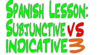 Spanish Lesson Subjunctive vs Indicative 3 [upl. by Elwina]