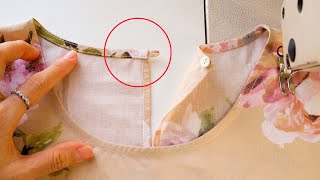 ✅ Beautiful And Neat No One Teaches You To Sew Bias Tape For Neckline Perfectly In This Way [upl. by Nerta]