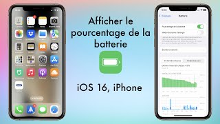 Tuto iOS 16  comment afficher le pourcentage de la batterie de liPhone [upl. by Marty]