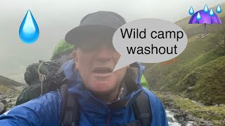 Scafell Pike wild camp fail 💧💧💧💧☔️ [upl. by Karim]