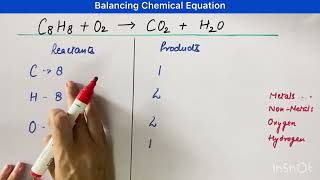 C8H8  O2 Balancing chemical equations class10 balancingchemicalequations easy [upl. by Laureen432]