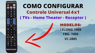 Como Configurar  Controle Universal FBG 7459 VC 2885 ou Lelong 7459 [upl. by Dory]