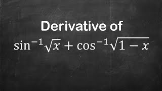 How to find derivative of arcsinsqrtx  arccossqrt1  x  Derivative of Trig Functions [upl. by Enobe]