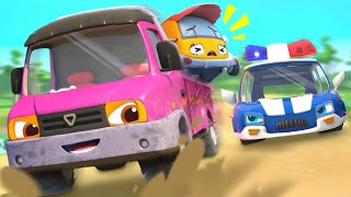 Little Cars in Danger  Super Police Car  Car Cartoon  Kids Song  BabyBus  Cars World [upl. by Nimrahc338]