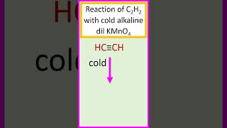 Reaction of acetylene C2H2 with cold alkaline dilute KMnO4 chemistry [upl. by Westland381]