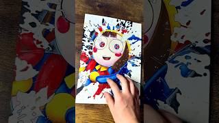 Drawing POMNI🤡✨｜coffee spill art☕️ theamazingdigitalcircus shorts [upl. by Adis]