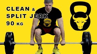 Clean amp Split jerk 90 kg CrossFit [upl. by Kahler]