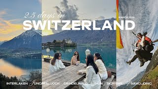 Switzerland travel vlog 2024🇨🇭Interlaken Jungfraujoch paragliding CLOY locations 2 day itinerary [upl. by Zetnauq]