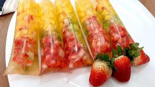 Essa receita é simples e deliciosa  Sacolé de frutas Geladinho Dim Dim Chup Chup [upl. by Aiuqram]