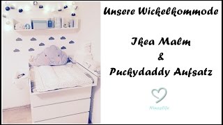 Unsere WickelkommodeWickeltisch  IKEA Malm amp Puckydaddy Aufsatz  NinasLife [upl. by Norrab]