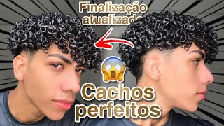 FINALIZAÇÃO ATUALIZADA CABELO CACHEADO MASCULINO como deixar cabelo cacheado [upl. by Navillus]