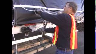 Flatbed 101 How to Tarp A Load Part 5  Tarp Tie Down [upl. by Bollinger]