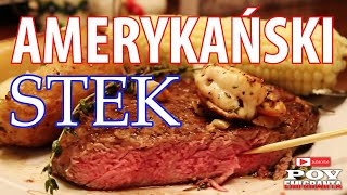 Wyśmienity Amerykański Stek z Krewetkami Ribeye amp New York strip z patelni [upl. by Pattani]