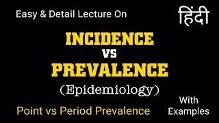 Prevalence vs Incidence in Epidemiology  Point and Period Prevalence  Epidemiology in Hindi Lokesh [upl. by Lina]