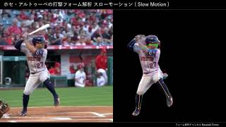 ホセ・アルトゥーベの打撃フォーム解析 スローモーション 168cmのMLB強打者 【横から】 [upl. by Airdnaz]