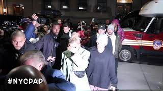 Justin Bieber and Hailey Bieber and Quavo arrive to SNL after party in new york 282020 [upl. by Elbertine983]