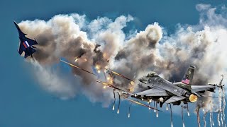 WORLD SHOCK THE FIRST BATTLE OF A US F16 AND A RUSSIAN SU57 Look What Happened [upl. by Laurena]