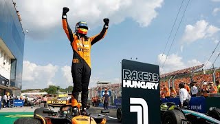 Oscar Piastris Celebration Win 2024 Hungarian Grand Prix [upl. by Gardy59]