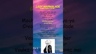 Christina Aguilera Lil Kim Mya Pnk  Lady Marmalade Lyrics shorts [upl. by Nalyr]