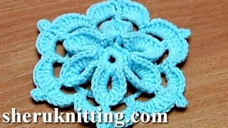 Crochet Flower With 3D Center [upl. by Nuhsyar218]