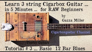 Learn 3 string cigarbox guitar in 5 minutes Tutorial 3 by Gazza Miller [upl. by Fachan117]