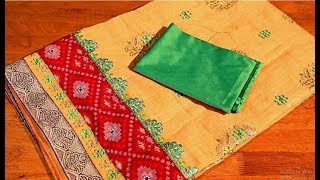 Silk cotton saree model blouse easy method for beginners [upl. by Viridis]