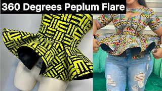 How to Cut and Sew a 360 Degrees Peplum flare with Crinoline to stand [upl. by Aivata]